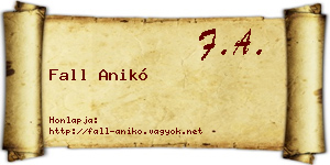 Fall Anikó névjegykártya