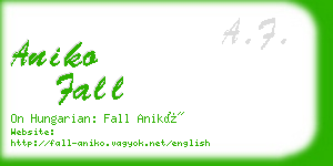 aniko fall business card